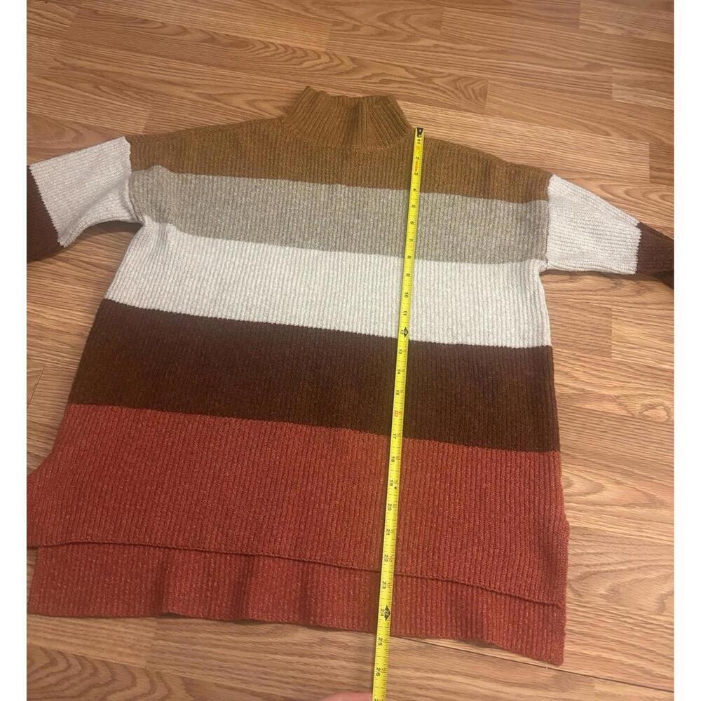 Olive & Oak Stripe Mock Neck Sweater Size Medium - Picture 5 of 8